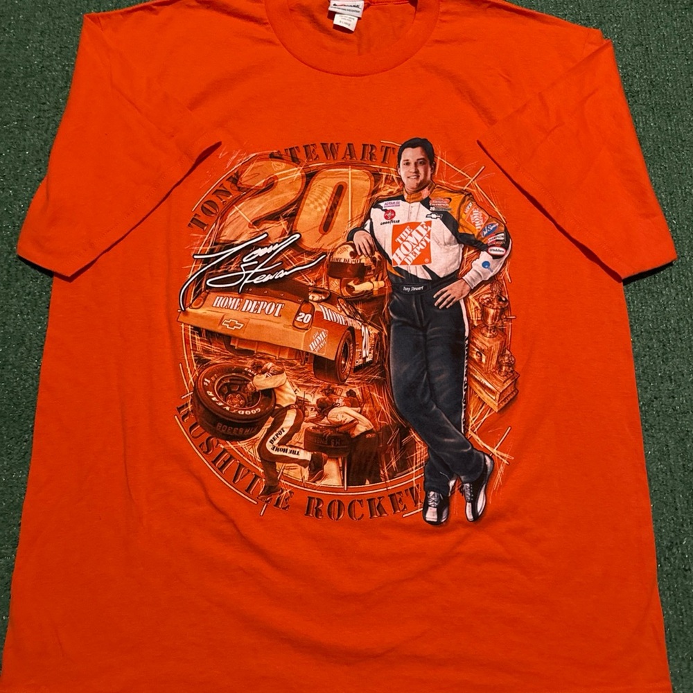 Chase Authentics Tony Stewart NASCAR Double Sided Graphic Print Tee Mens Size XL